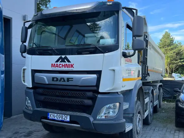Czteroosiowa wywrotka DAF CF w serwisie DPF w Tymbarku